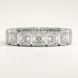 2.25 TCW Asscher Cut Lab-Grown Diamond Full Eternity Bezel Wedding Band