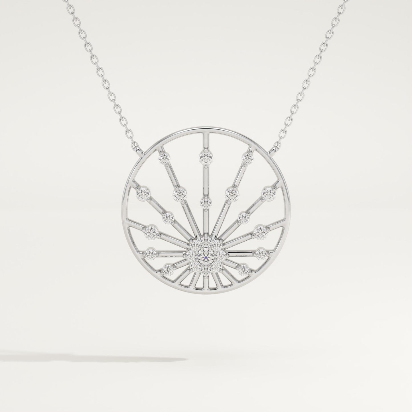 0.28 TCW Round Lab-Grown Diamond Charm Necklace