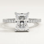 2.0 CT Radiant Cut Pave Lab-Grown Diamond Engagement Ring