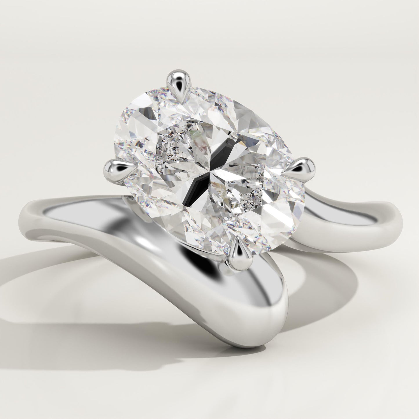 Oval Cut Solitaire Lab-Grown Diamond Engagement Ring