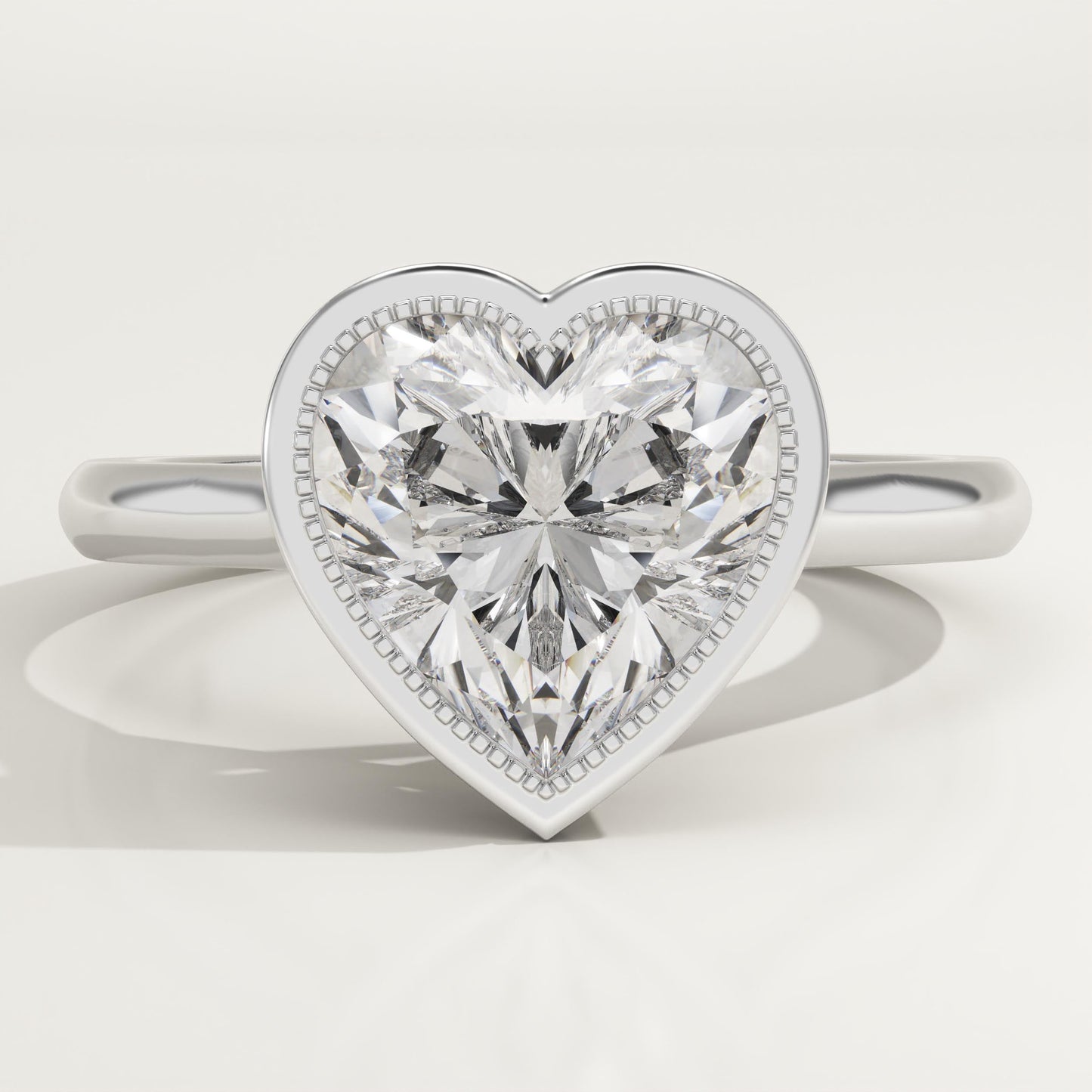 Heart Cut Bezel Lab-Grown Diamond Engagement Ring