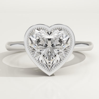 Heart Cut Bezel Lab-Grown Diamond Engagement Ring