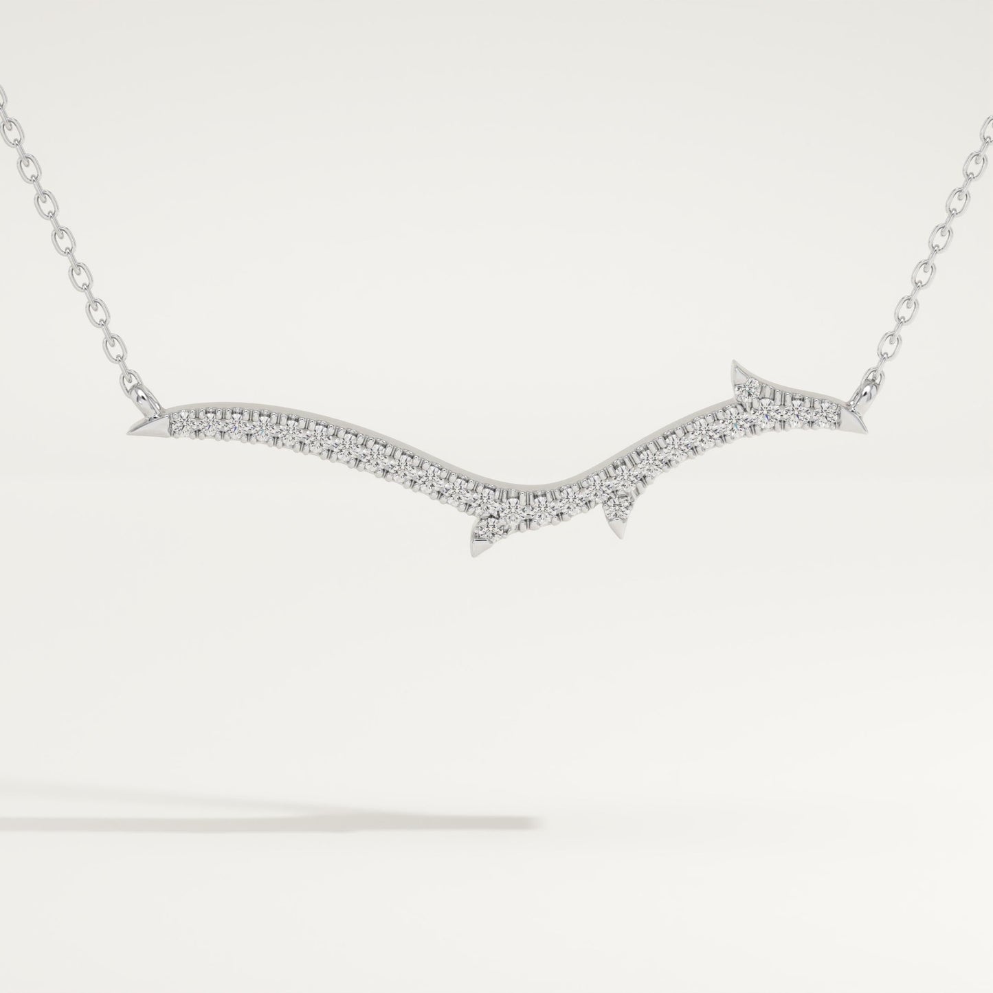 0.123 TCW Round Lab-Grown Diamond Nature Inspired Necklace