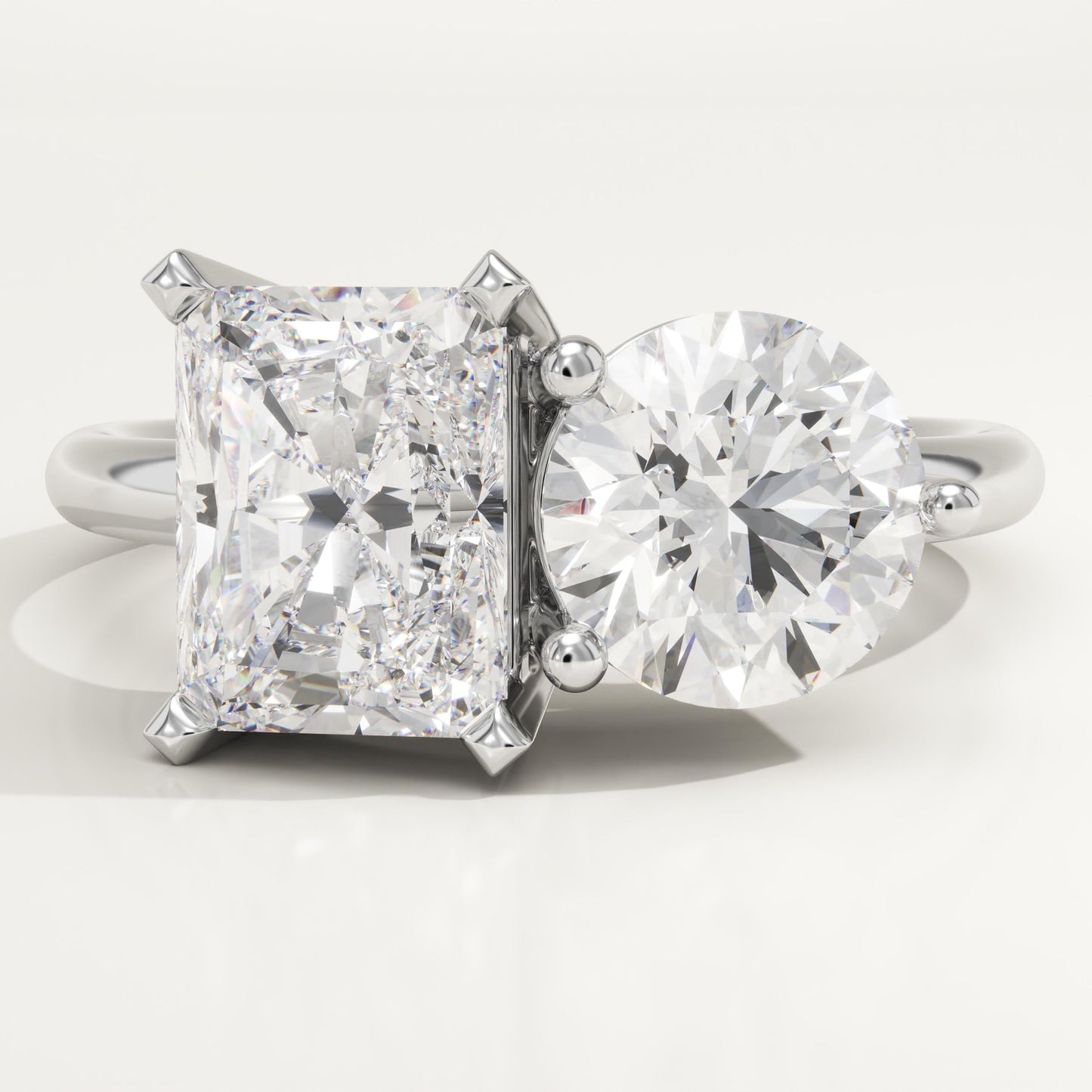 5 TCW Radiant & Round Cut Toi Et Moi Lab-Grown Diamond Engagement Ring