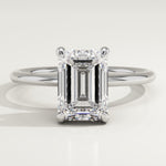 2.0 CT Emerald Cut Hidden Halo Lab-Grown Diamond Engagement Ring
