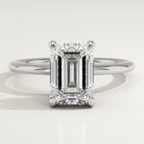 2.0 CT Emerald Cut Hidden Halo Lab-Grown Diamond Engagement Ring
