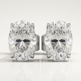 1 TCW Oval Lab-Grown Diamond Stud Earrings