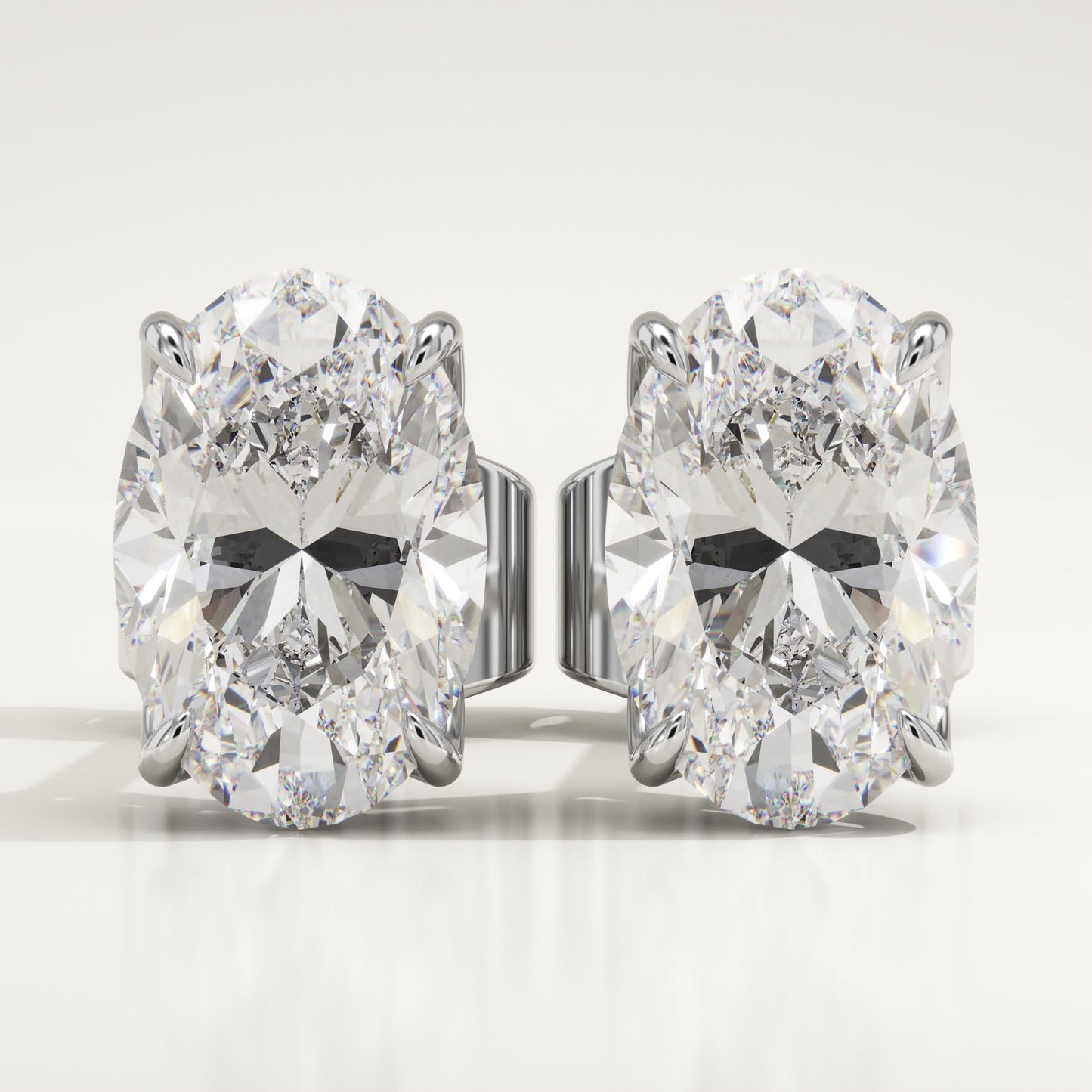 1 TCW Oval Lab-Grown Diamond Stud Earrings