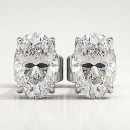 1 TCW Oval Lab-Grown Diamond Stud Earrings