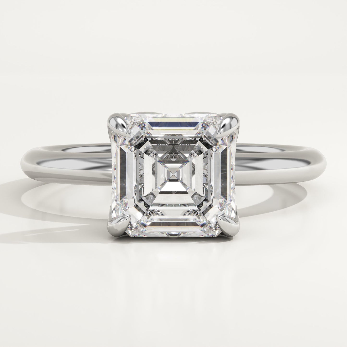 Asscher Cut Solitaire Lab-Grown Diamond Engagement Ring