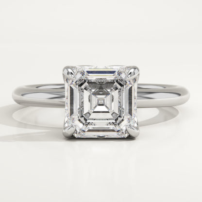 Asscher Cut Solitaire Lab-Grown Diamond Engagement Ring