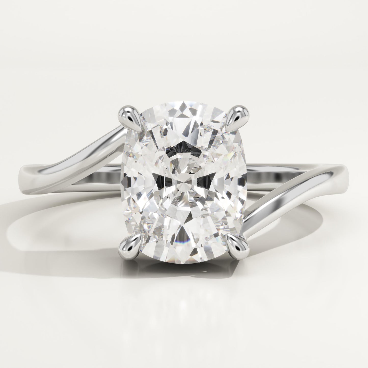 Elongated Cushion Cut Swirl Lab-Grown Diamond Engagement Ring
