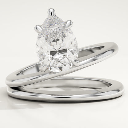 Pear Cut Solitaire Lab-Grown Diamond Engagement Ring
