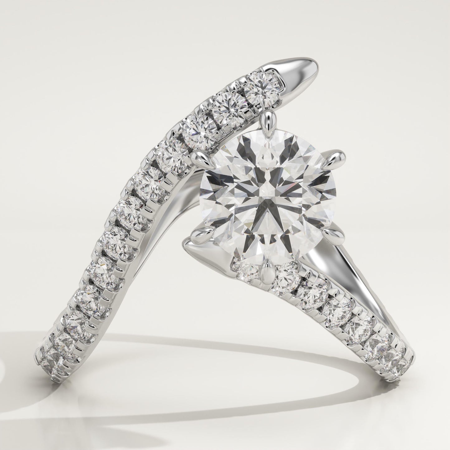 Round Cut Unique Lab-Grown Diamond Engagement Ring