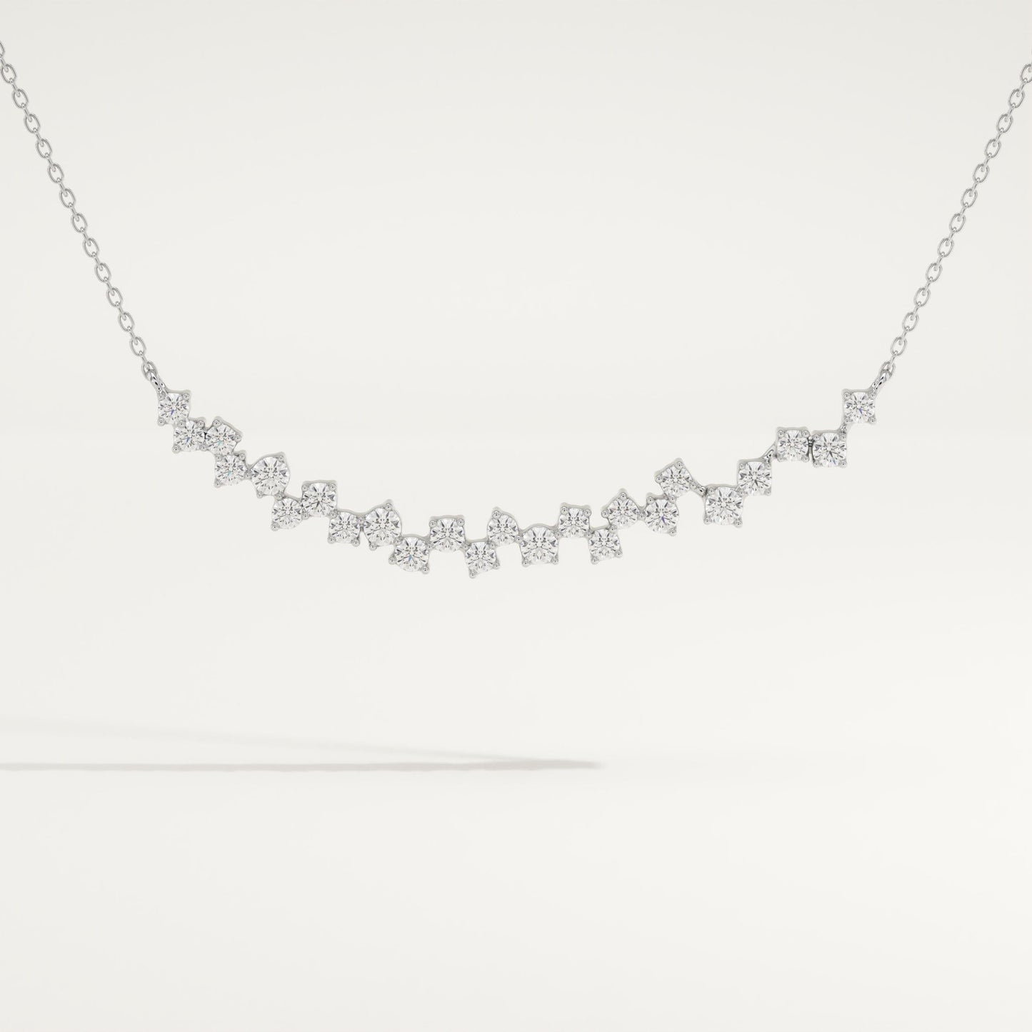 0.65 TCW Round Lab-Grown Diamond Cluster Charm Necklace