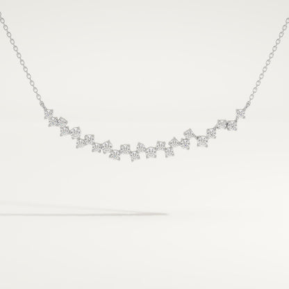 0.65 TCW Round Lab-Grown Diamond Cluster Charm Necklace