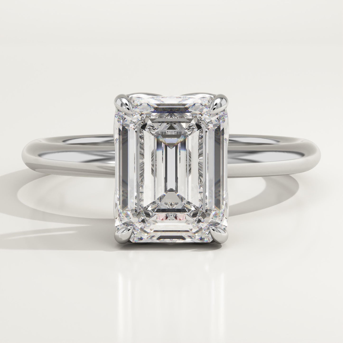 Emerald Cut Solitaire Lab-Grown Diamond Engagement Ring