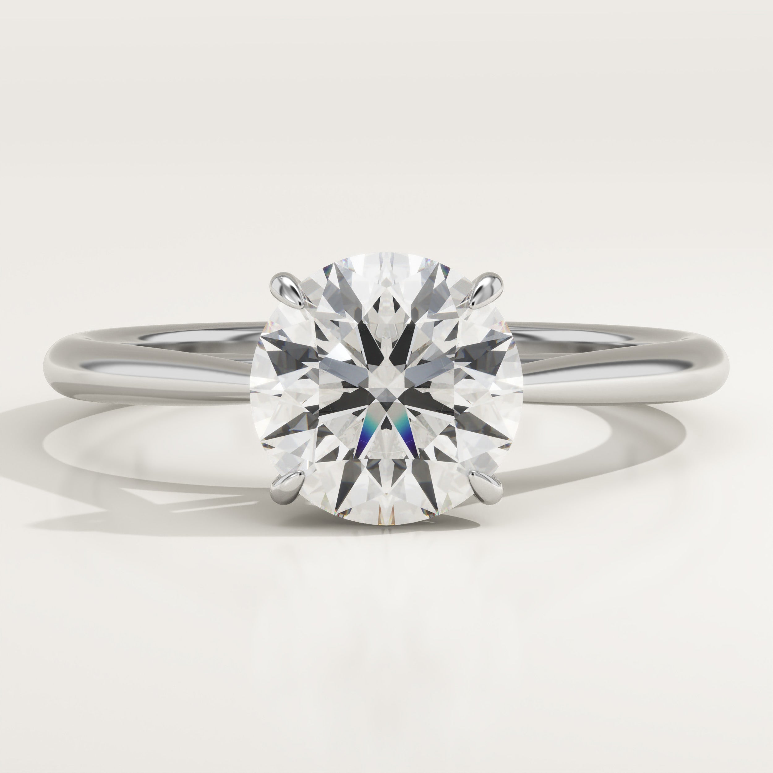 2.0 CT Round Cut Solitaire Lab-Grown Diamond Engagement Ring