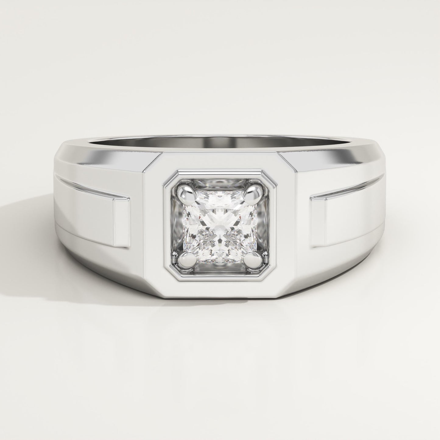 0.5 CT Princess Lab-Grown Diamond Solitaire Wedding Band For Men