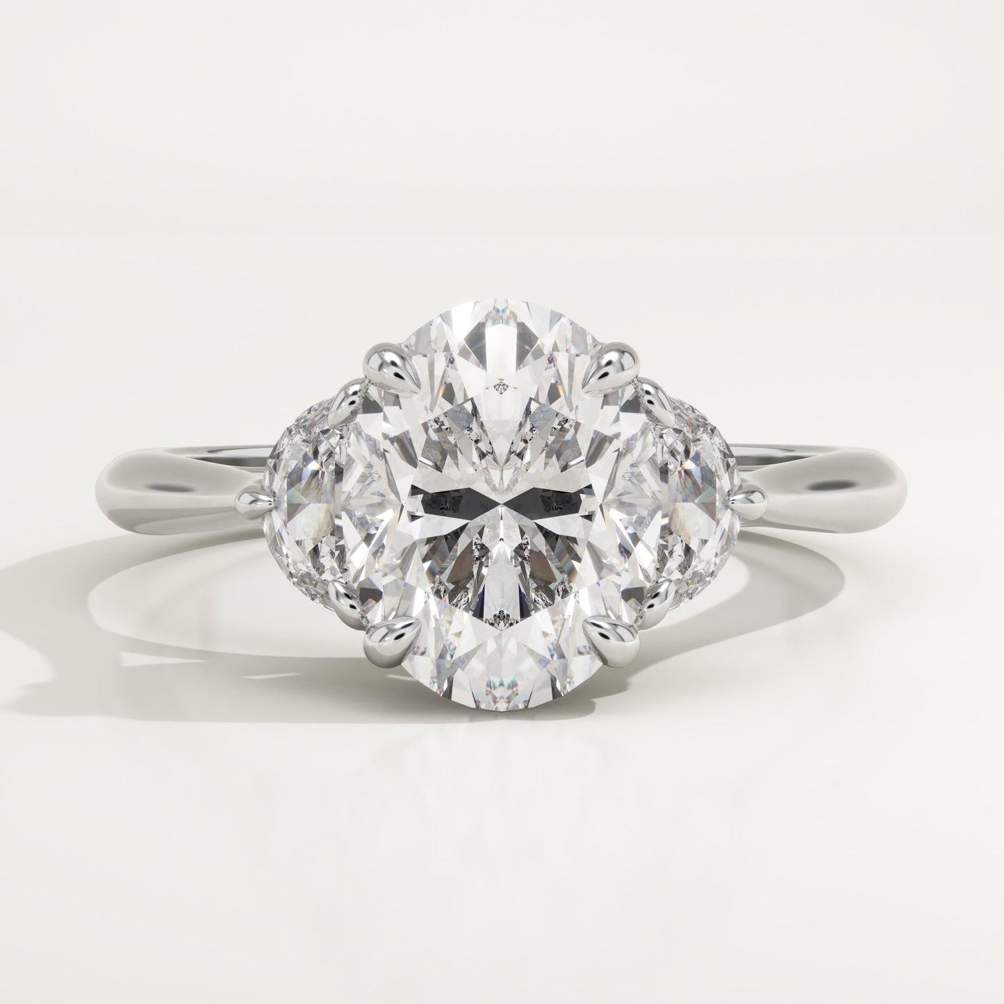 1.75 CT Oval Cut Three Stone Moissanite Engagement Ring