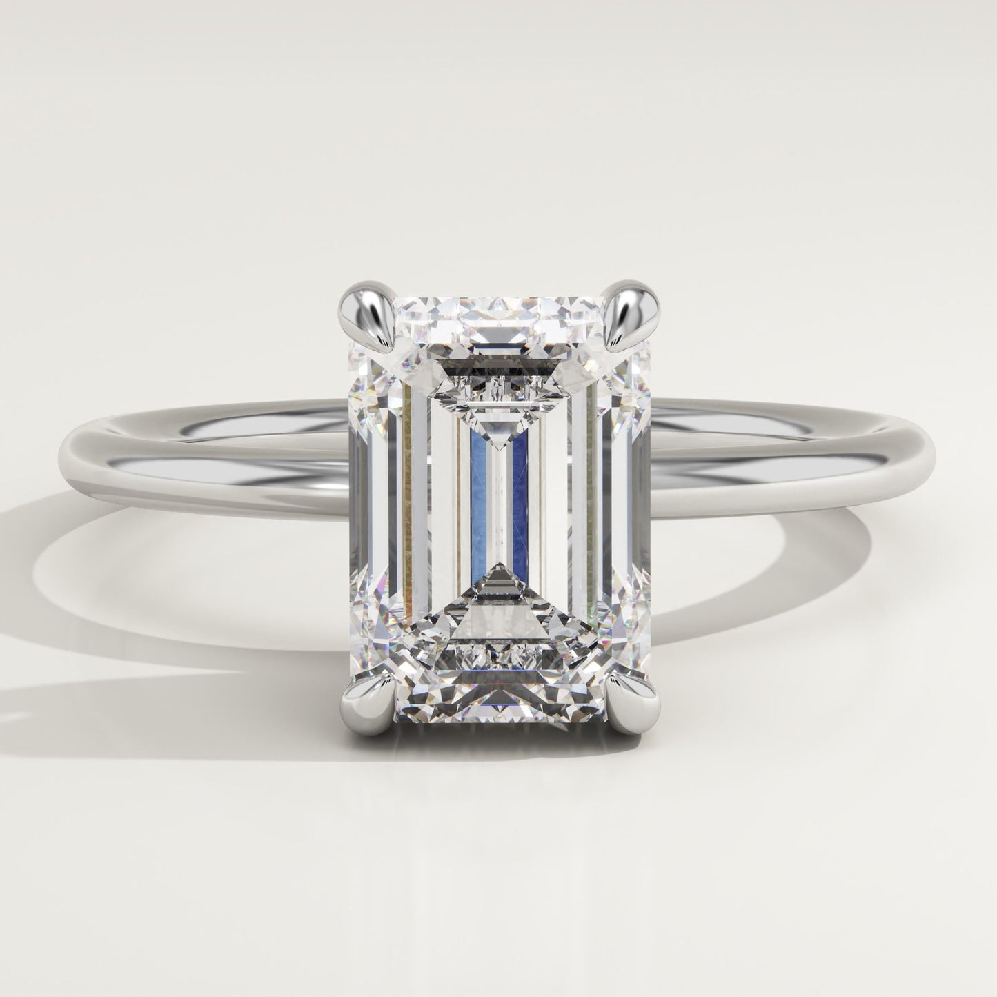 Emerald Cut Hidden Halo Lab-Grown Diamond Engagement Ring