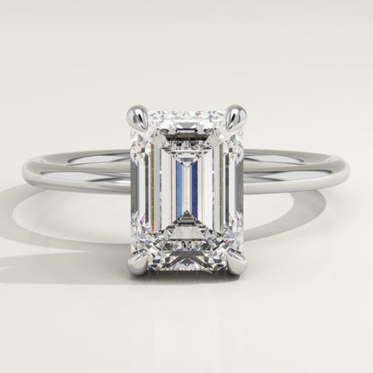 Emerald Cut Hidden Halo Lab-Grown Diamond Engagement Ring