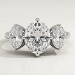 2.0 CT Oval Cut Three Stone Lab-Grown Diamond Engagement Ring