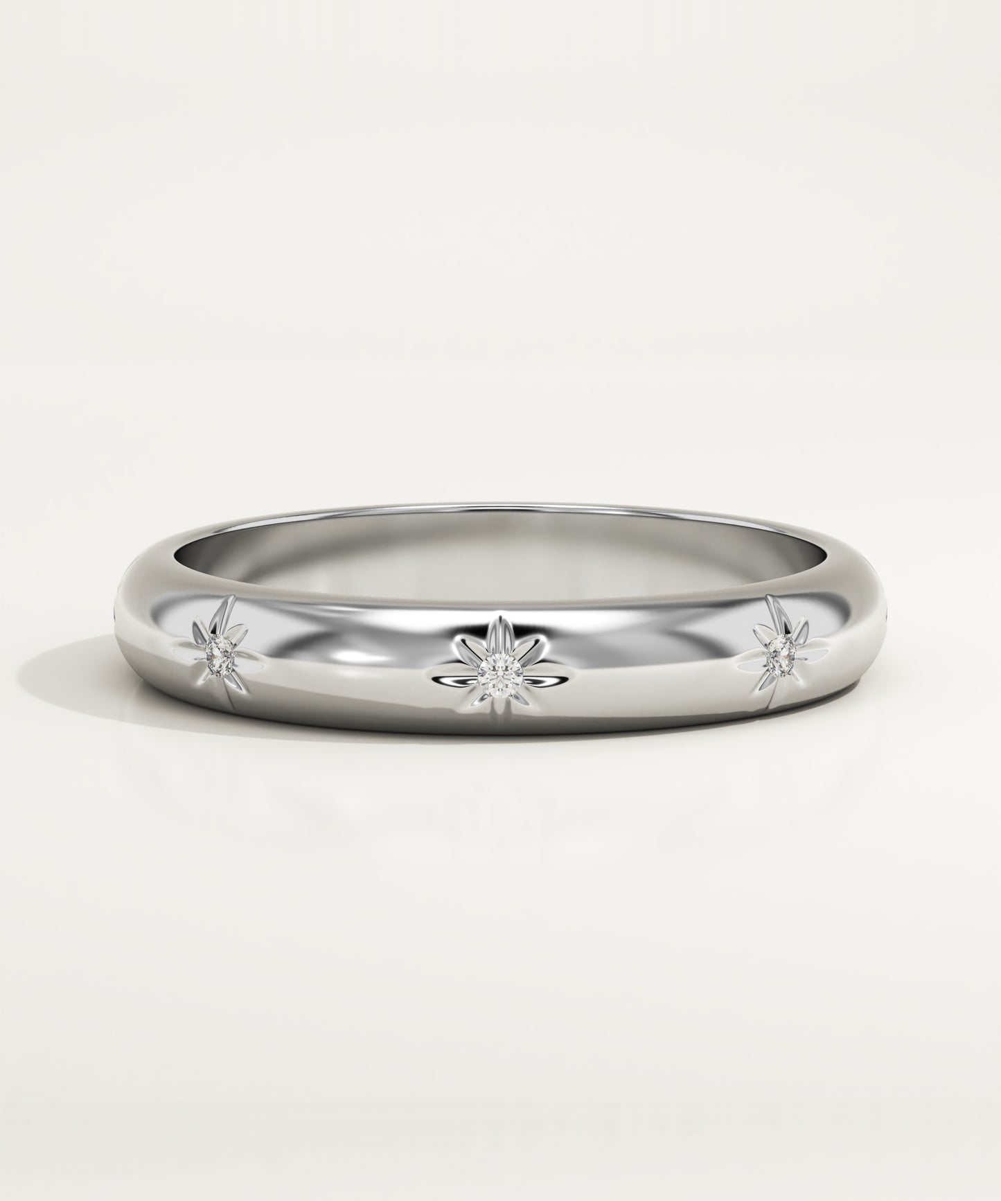 0.10 TCW Round Lab Grown Diamond Flush Setting Wedding Band (US Size 4.5 Ready To Ship)