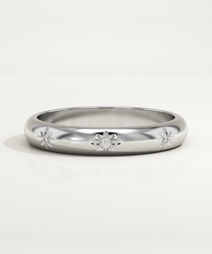 0.10 TCW Round Lab Grown Diamond Flush Setting Wedding Band (US Size 4.5 Ready To Ship)