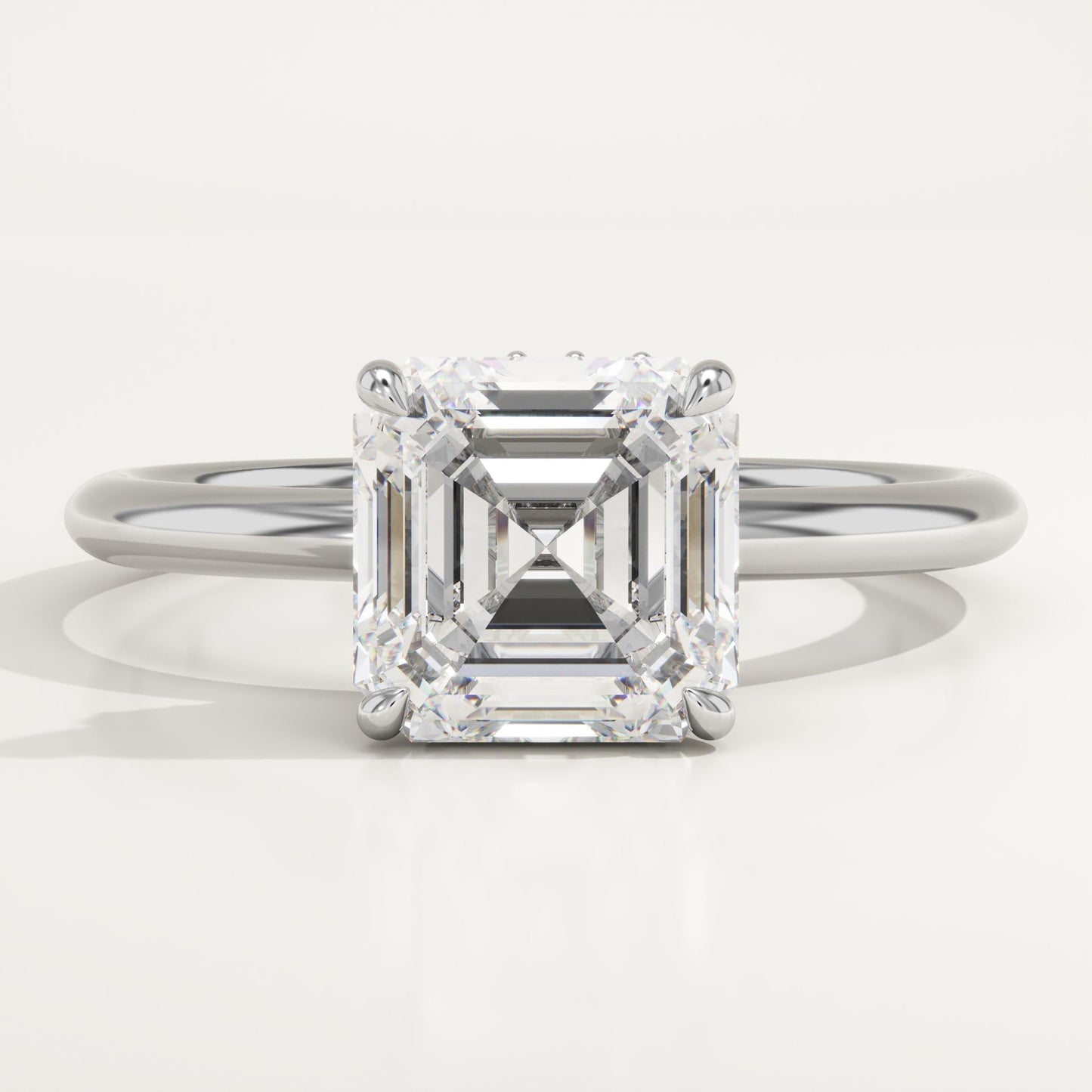 Asscher Cut Hidden Halo Lab-Grown Diamond Engagement Ring