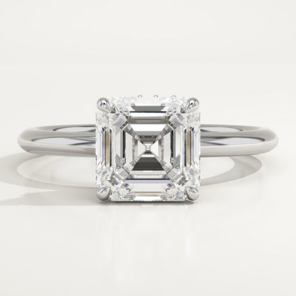 Asscher Cut Hidden Halo Lab-Grown Diamond Engagement Ring