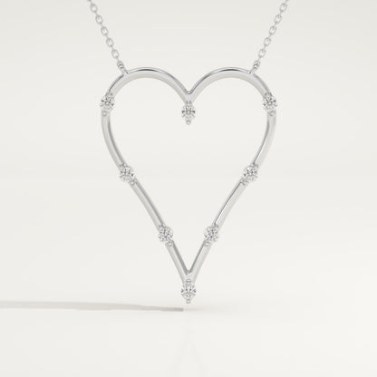0.24 TCW Round Lab-Grown Diamond Heart Shaped Necklace