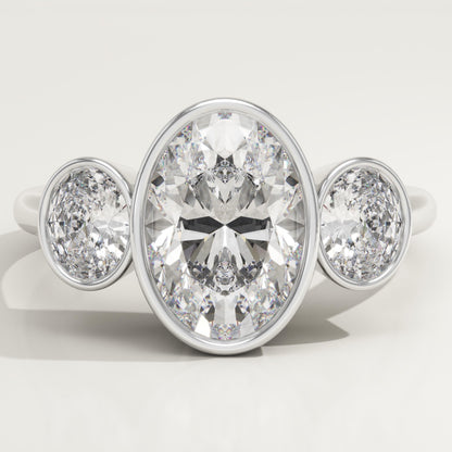 Oval Cut Three Stone Lab-Grown Diamond Engagement Ring