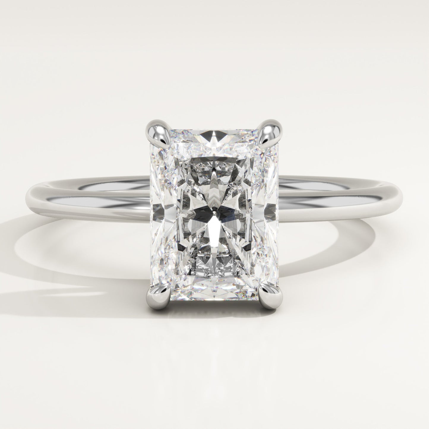Radiant Cut Hidden Halo Lab-Grown Diamond Engagement Ring
