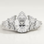 2.0 CT Pear Cut Cluster Lab-Grown Diamond Engagement Ring