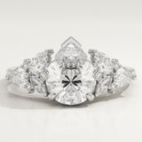 2.0 CT Pear Cut Cluster Lab-Grown Diamond Engagement Ring