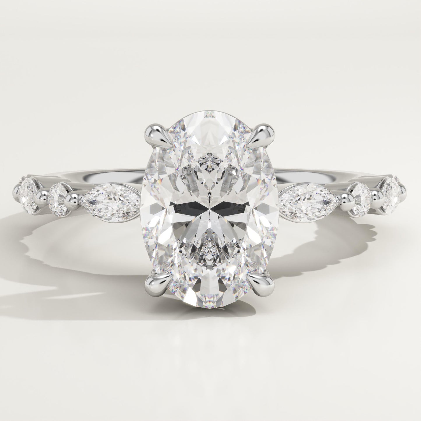 Oval Cut Pave Lab-Grown Diamond Engagement Ring