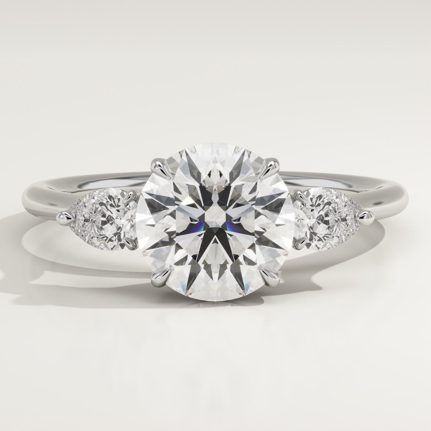 Round Cut Three Stone Lab-Grown Diamond Engagement Ring