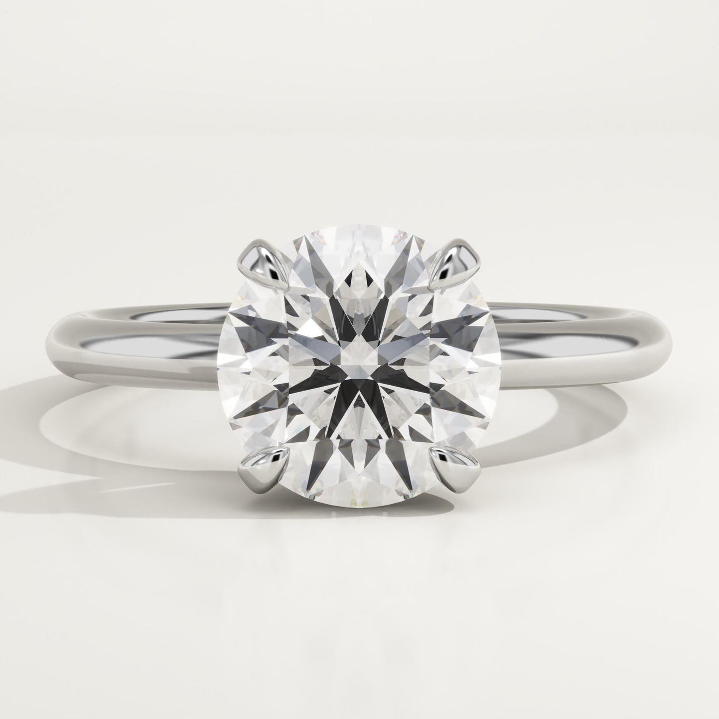 2 CT Round Cut Solitaire Moissanite Engagement Ring