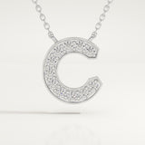 0.24 TCW Round Lab-Grown Diamond C Initial Necklace