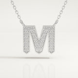 0.202 TCW Round Lab-Grown Diamond M Initial Necklace