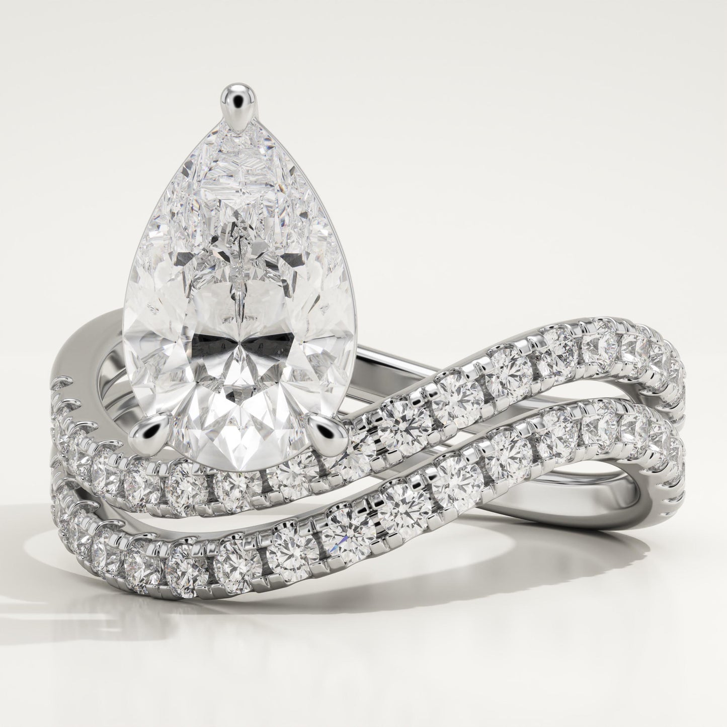 Pear Cut Pave Lab-Grown Diamond Bridal Set