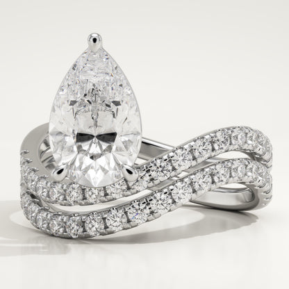 Pear Cut Pave Lab-Grown Diamond Bridal Set