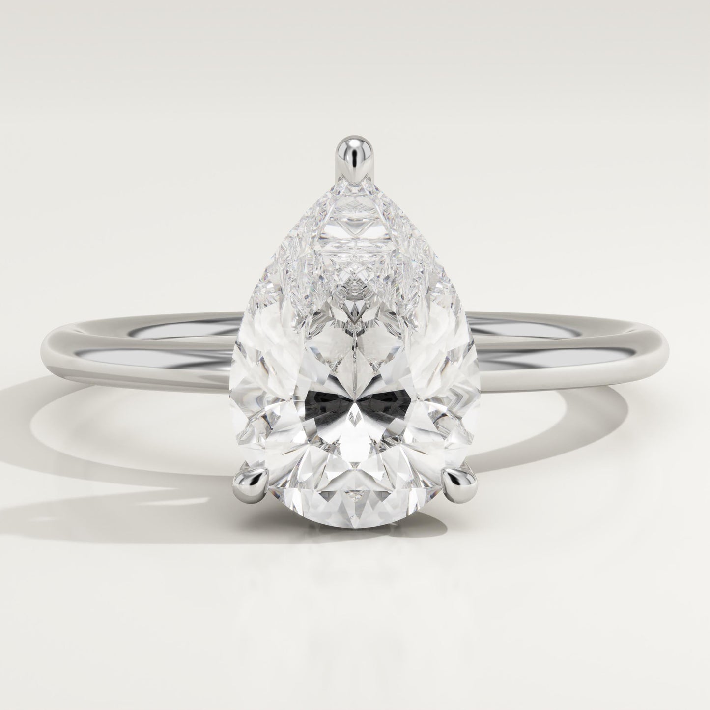 Pear Cut Hidden Halo Lab-Grown Diamond Engagement Ring