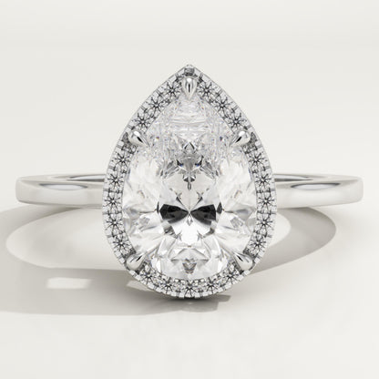 Pear Cut Halo Lab-Grown Diamond Engagement Ring