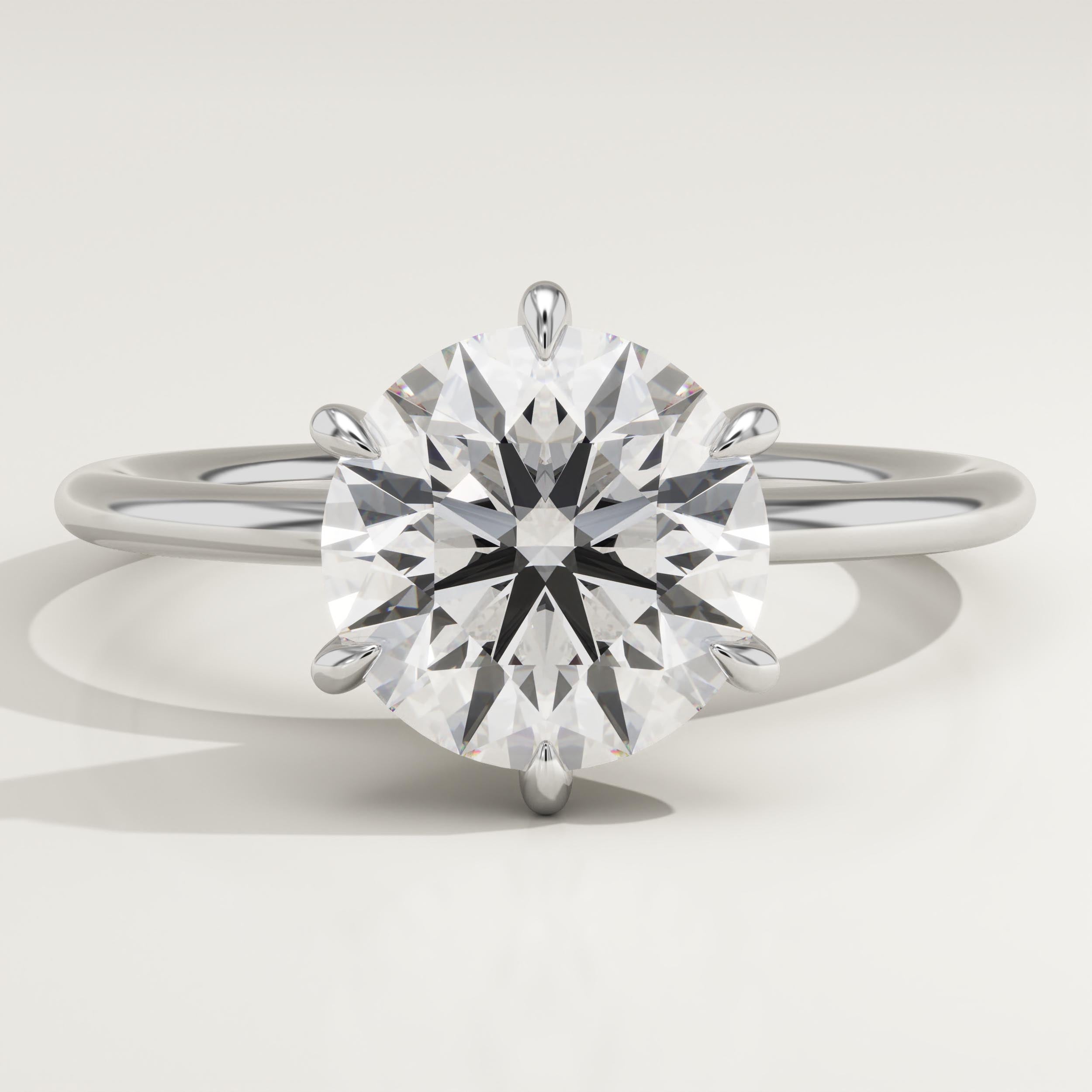2.0 CT Round Cut Solitaire Lab-Grown Diamond Engagement Ring