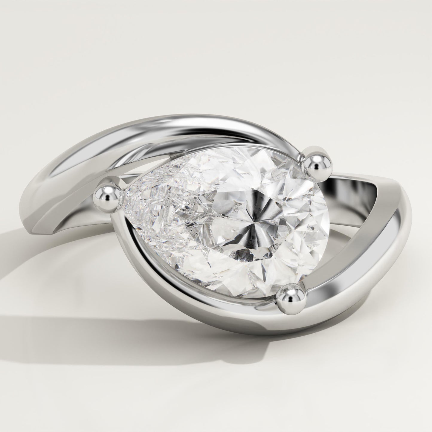 Pear Cut Solitaire Lab-Grown Diamond Engagement Ring