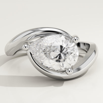 Pear Cut Solitaire Lab-Grown Diamond Engagement Ring