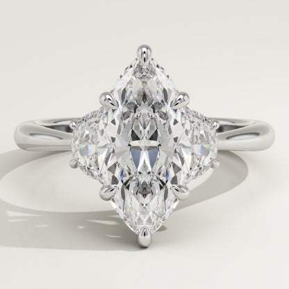 Marquise Cut Three Stone Lab-Grown Diamond Engagement Ring