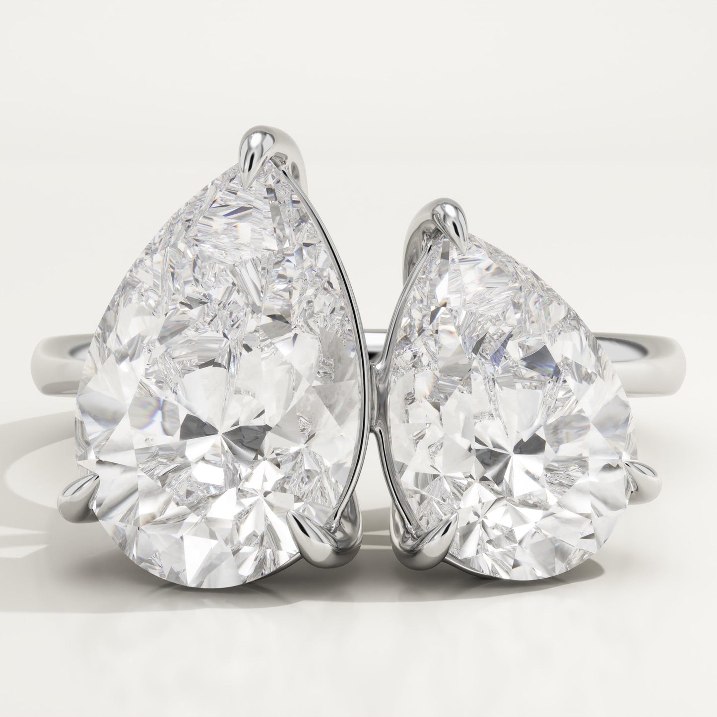 4.5 TCW Pear Cut Toi Et Moi Lab-Grown Diamond Engagement Ring